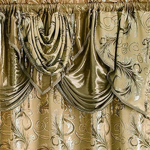 Glory Rugs Jacquard Luxury Curtain with Valance Panel set Sheer Backing included - Picture 40 of 58