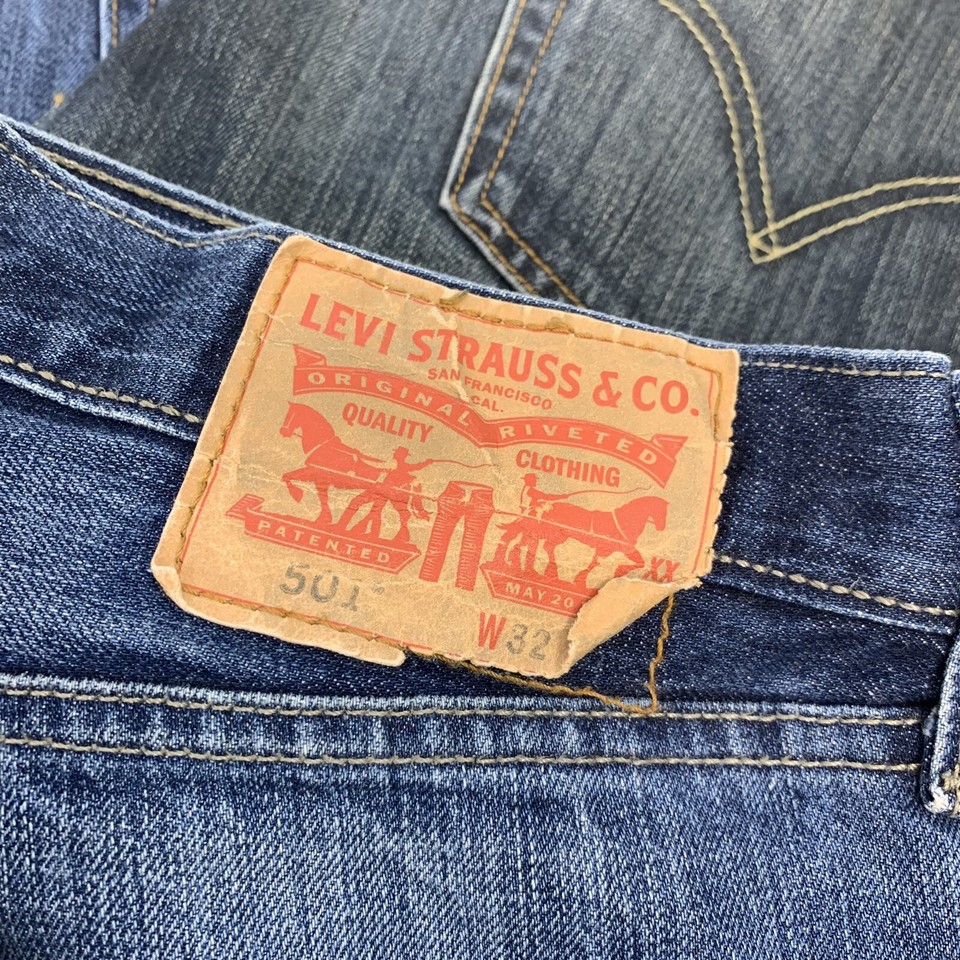 Levi's 501 Euro model straight denim pants for men, size W34 cotton blue type Vintage Second Hand main image 0