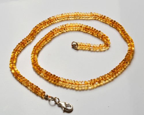 55 CT. 15" Super Natural Citrino Suave Rondelle CUENTAS COLLAR 3,5 A 4,5 MM - Imagen 5 de 5