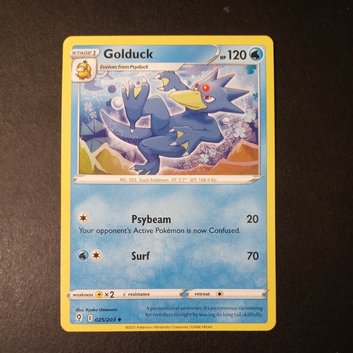 Pokémon TCG Golduck Evolving Skies 025/203 Reverse Holo Uncommon