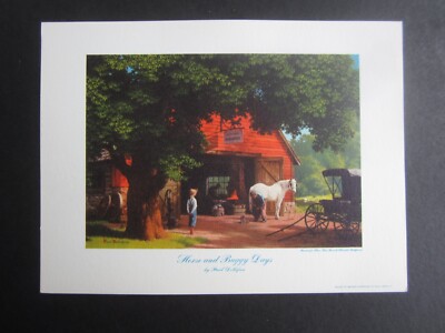 Old Vintage 1940's - HORSE and BUGGY DAYS - Paul Detlefsen - ART