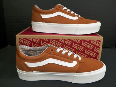 Van's Women s Ward Platform Plaid Glazed Ginger Sneaker Size 10