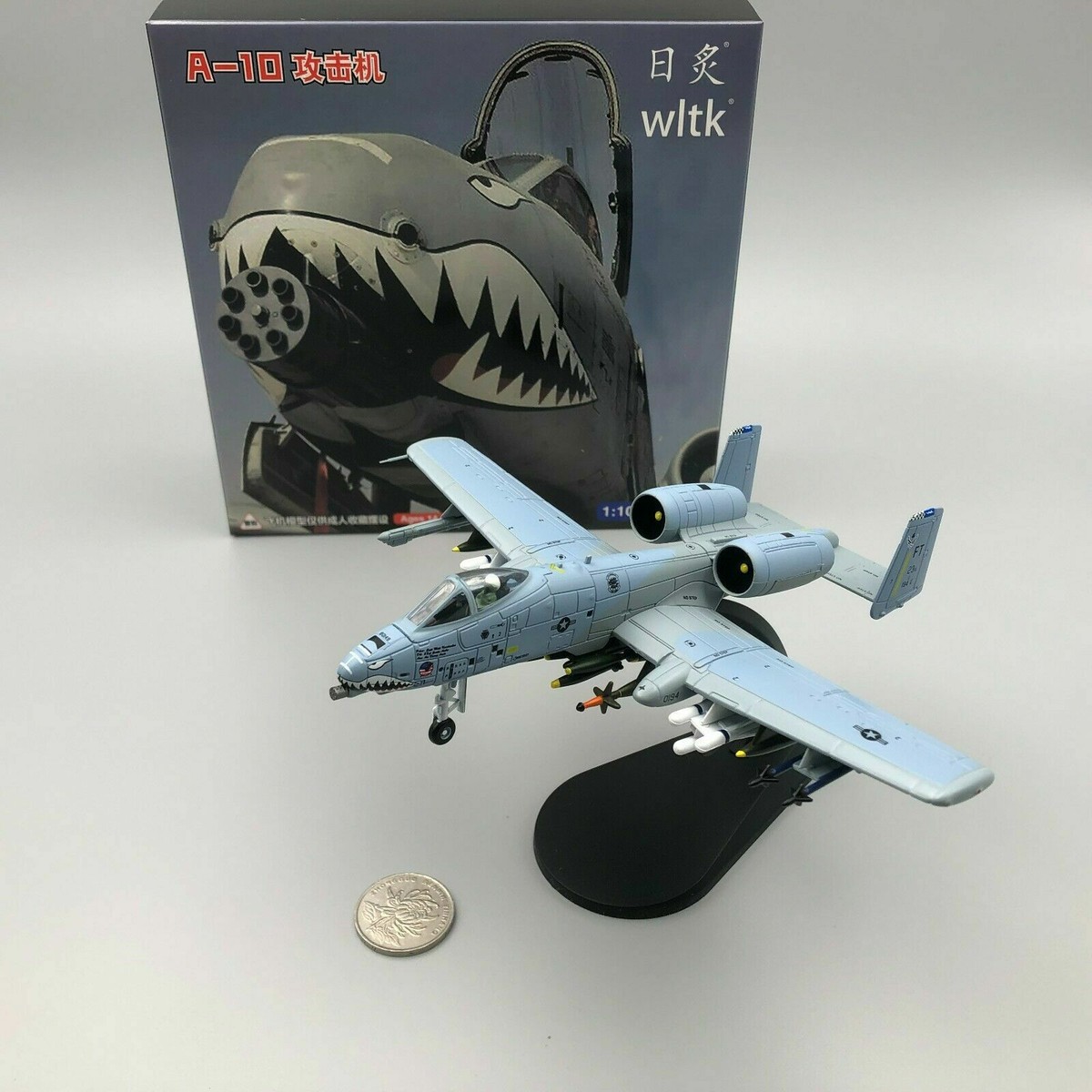Wltk USAF A-10A Thunderbolt Shark Painting 1/100 Diecast