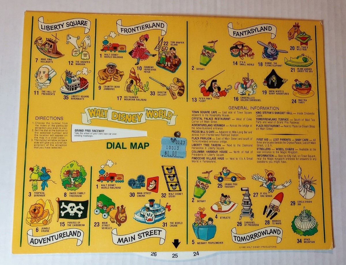 ビンテージ！！　フロリダ・ディズニー・ワールド　ガイドマップ　1980年購入 ビンテージ！！ フロリダ・ディズニー・ワールド ガイドマップ