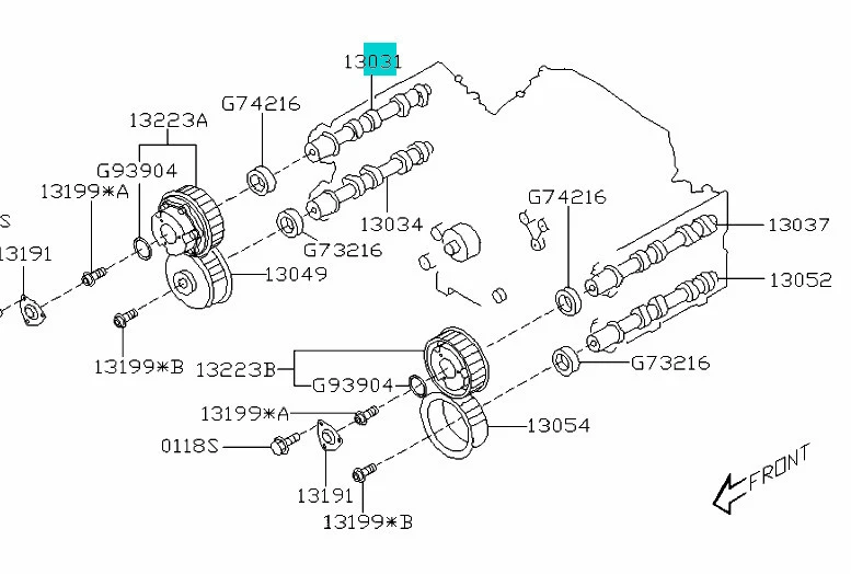 SUBARU OEM 04-14 Sti WRx Impreza Árbol de levas Entrada de engranajes Derecha 13031aa352 Nuevo Foto 2 de 2