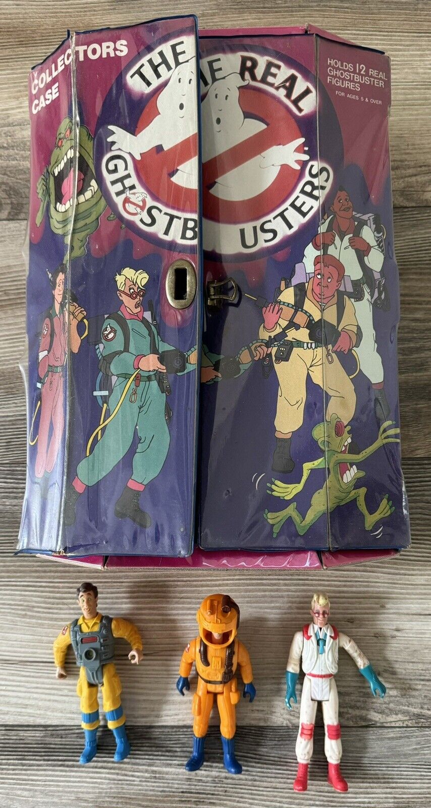 VINTAGE! The Real Ghostbusters Collectors Case WITH 3 FIGURES INCLUDED!