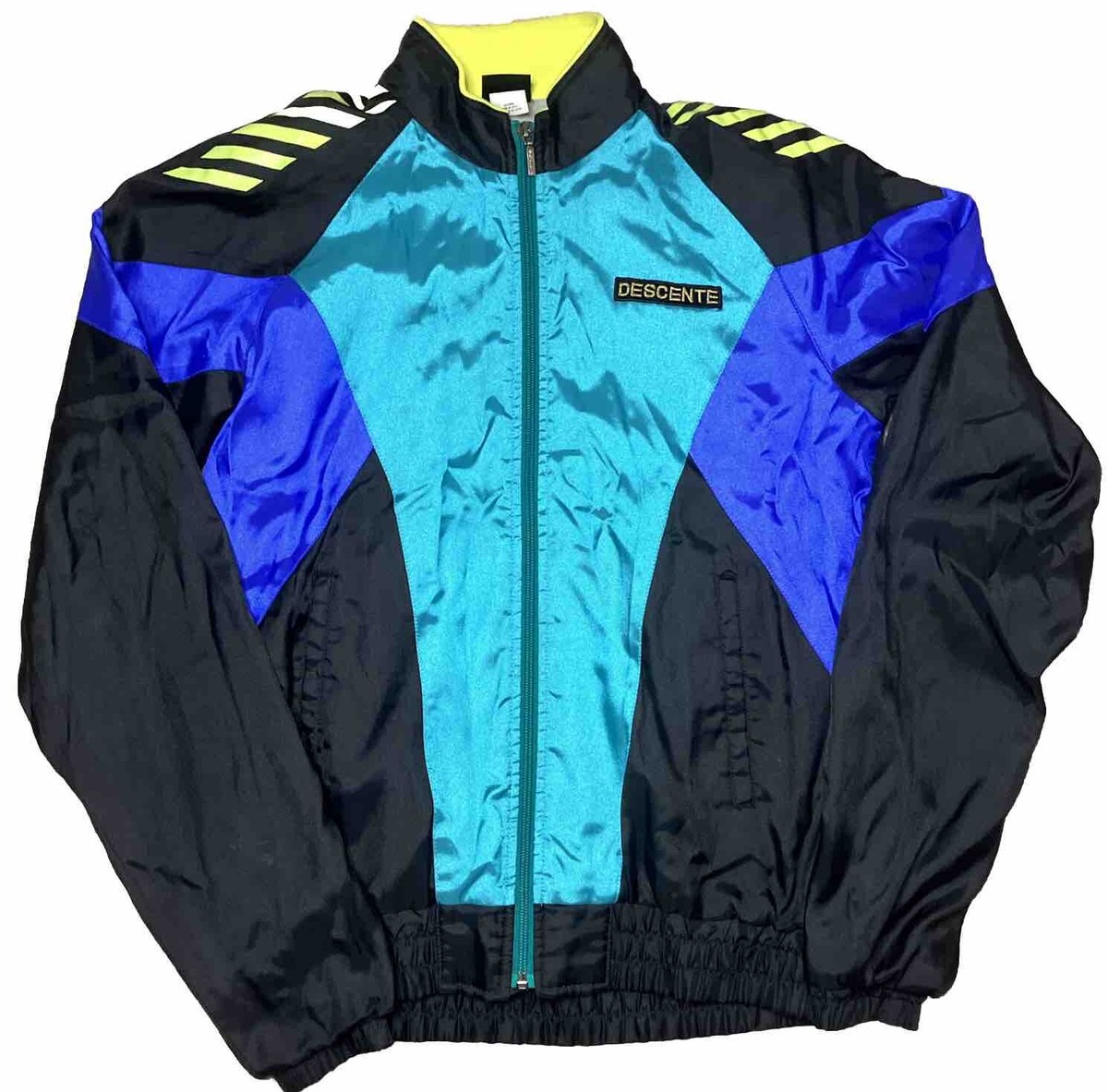 Vintage Descente 90's Ski Jacket Medium Colorblock Lined Full Zip