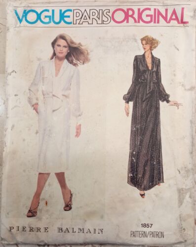 VOGUE Paris Original 1857 Pierre Balmain Vtg 70s Sewing Pattern UNCUT Dress 14