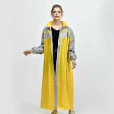Women Men Unisex Hooded Raincoat Rain Jacket Coat Top Long Waterproof Loose