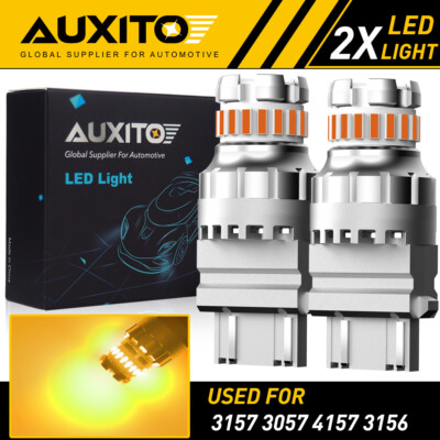 AUXITO 3157 3156 Amber LED Turn Signal Parking Light Bulbs Error Free 2F EAW