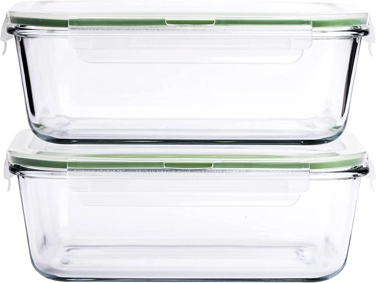 Large Glass Food Storage/Baking Containers Set with Locking Lids