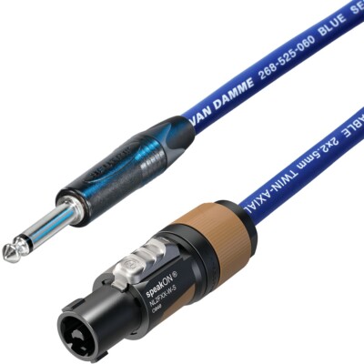 Klinke 1/4 auf Speakon Kabel Neutrik Van Damme blau 2,5 mm Studioqualität Lautsprecherkabel