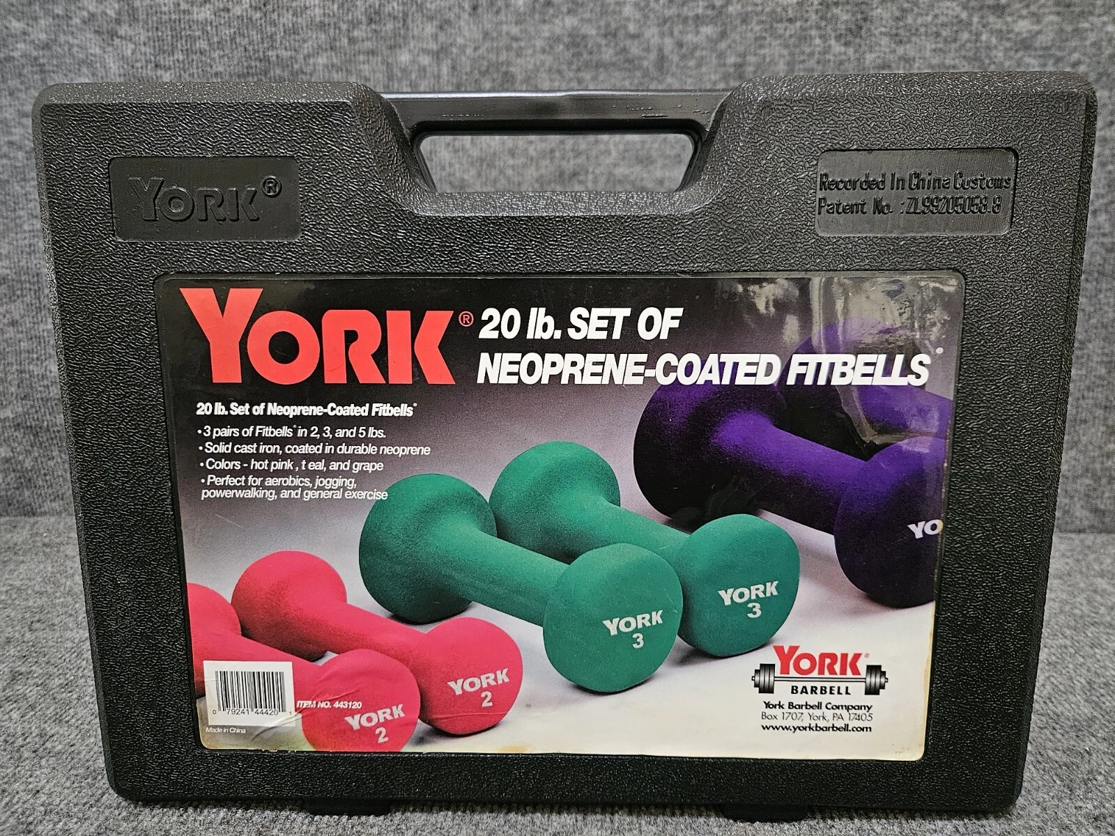 YORK 20Lb Set of Neoprene-Coated Fitbells 3 Pairs of Barbells 2Lb 3Lb 5Lb