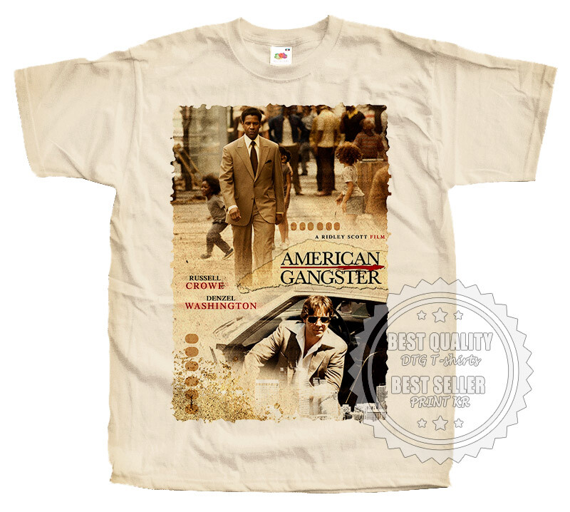 American Gangster T SHIRT TEE V4 Movie Poster Natural Vintage all sizes S  to 5XL