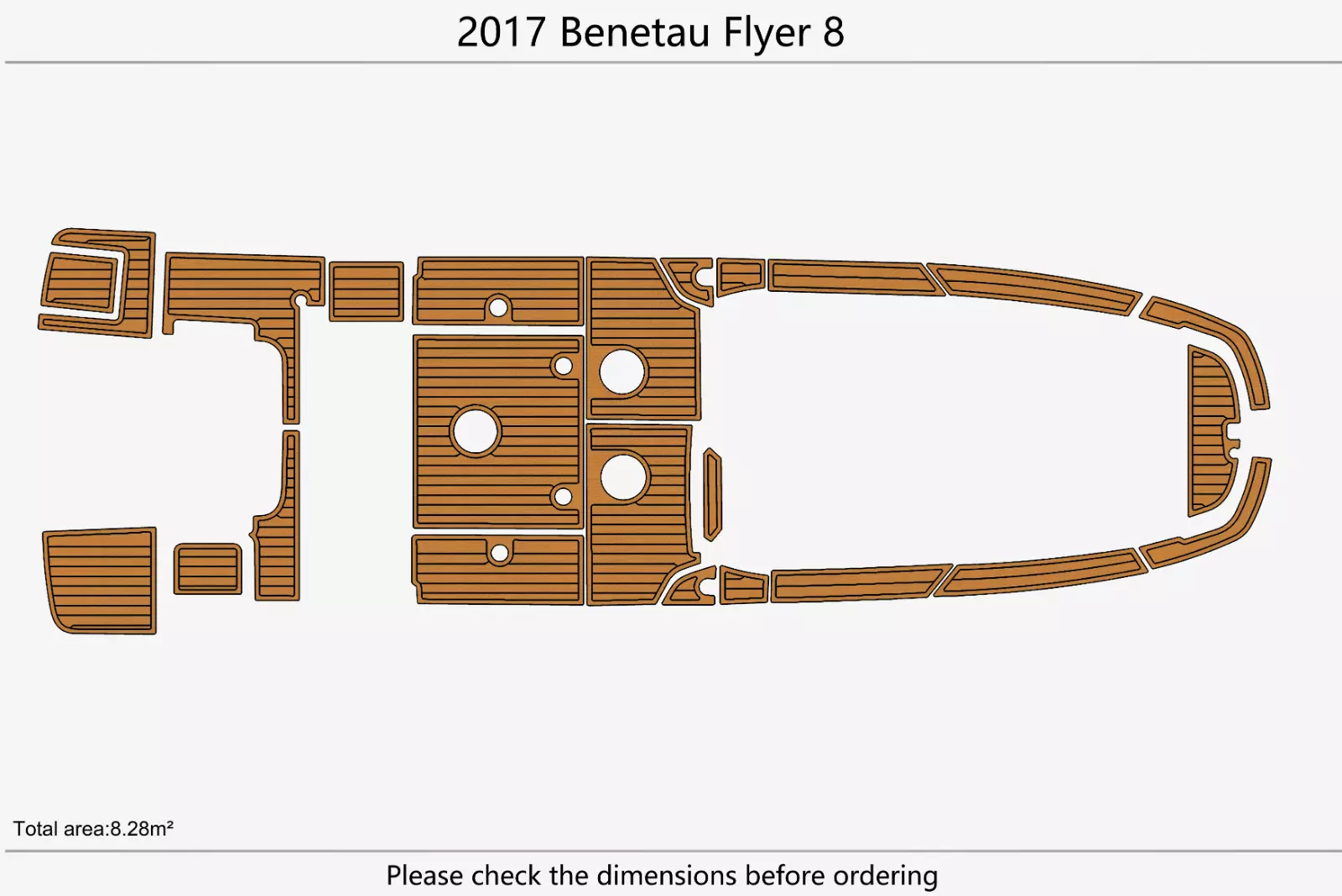 2017 Benetau Flyer 8 Swim Platform Boad Pads Cockpit EVA Foam Teak Deck Flooring