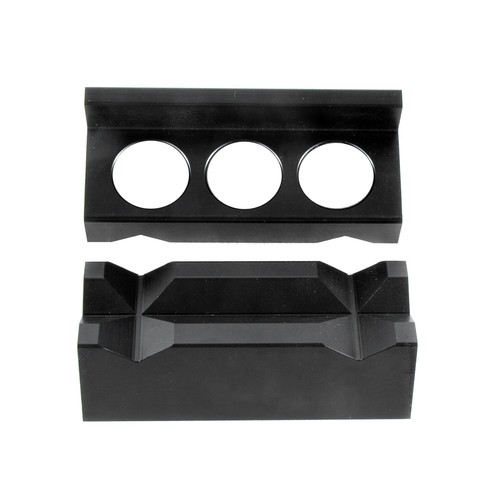 4-Pack Aluminum Vise Jaw Protective Inserts For AN Fittings | Magnetic Back | Black Anodized