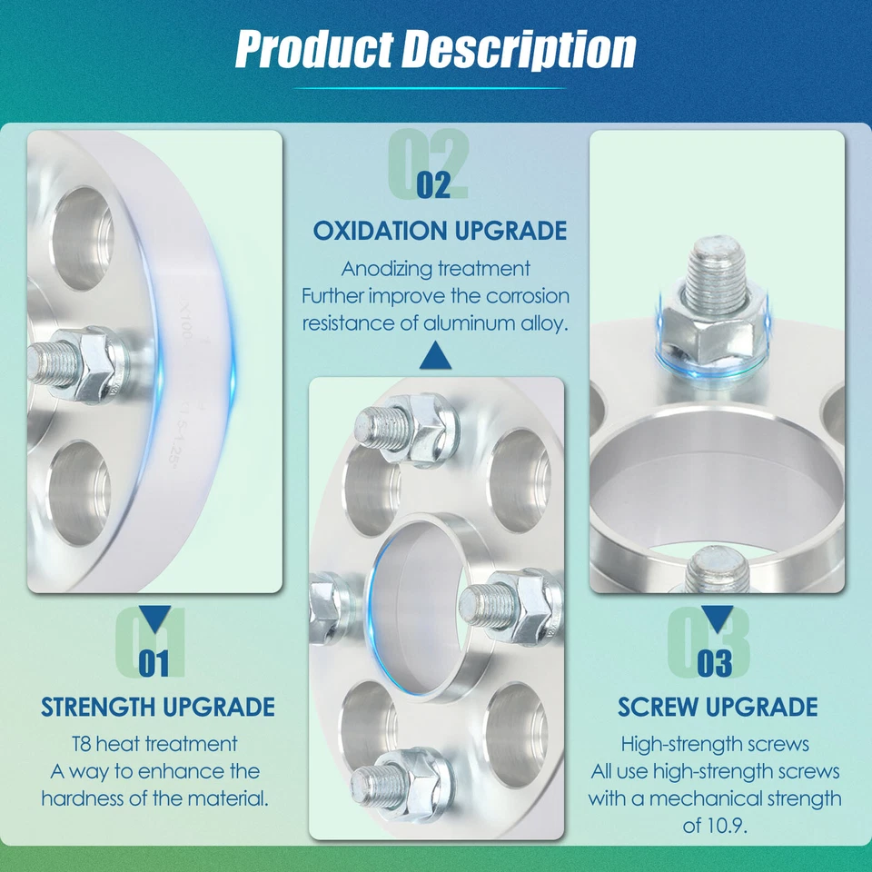 4 piezas espaciadores de rueda centrados en el cubo de 1,25" 4x100 para Toyota Corolla Scion xB Mazda Miata Foto 3 de 4
