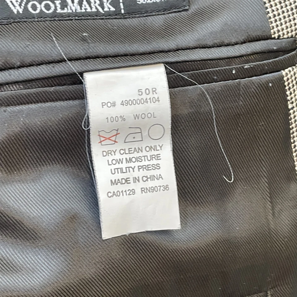 Blazer Calvin Klein 50R Gris Cuadros 100% Lana Hombre Abrigo Deportivo Traje Chaqueta Foto 4 de 4