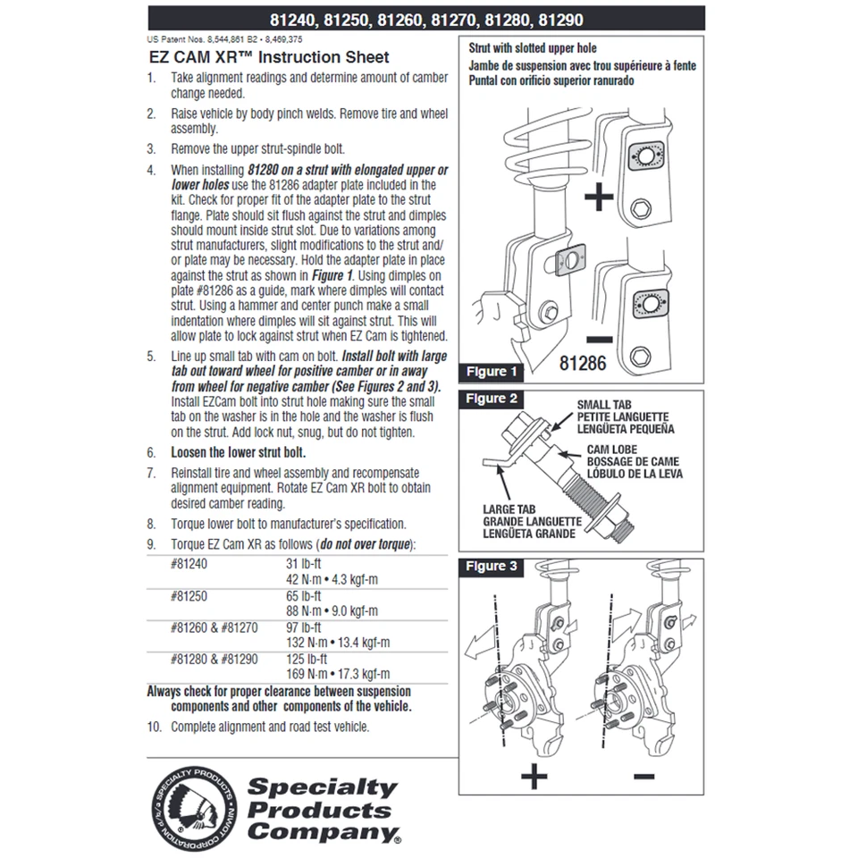 Par de pernos de inclinación ajustables SPC EZ Cam XR de 15 mm para Toyota, Lexus, Scion #81270 Foto 4 de 4