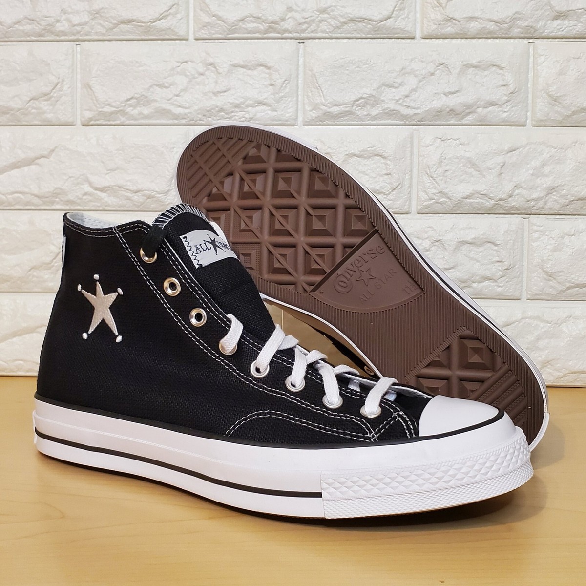 Stussy x Converse Mens Size 11.5 Chuck Taylor 70 HI All Star Black