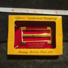 #5-76 Anodized Gold Plated Officers Equipment Company in original box buckle