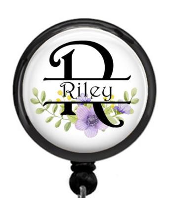 Personalized Custom Initial & Name Id Badge Reel Retractable Work Id Holder
