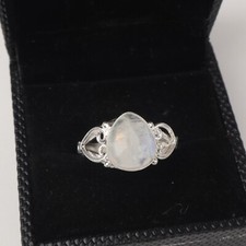 Rainbow Moonstone Gemstone 925 Sterling Silver Ring Handmade Jewelry Ring Gift
