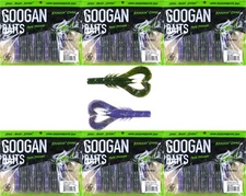 (6) Packs Googan Squad 4" Krackin' Craw Green Pumpkin Purple Brand New In Pack