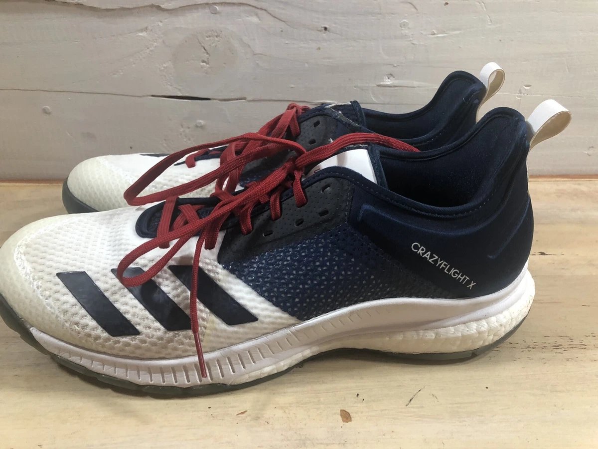 Womens Adidas CrazyFlight X 3 USA Volleyball Shoes White Navy