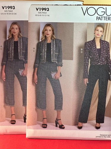 Vogue ~ Misses' JACKET & PANTS, V1993, Size H5 (6 - 8 - 10 - 12 - 14) - 第 2/5 張圖片