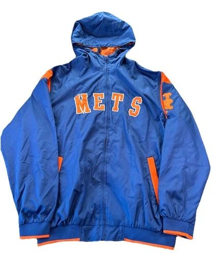 VTG G-III New York Mets MLB Baseball Jacket Full Zip Hooded Lightweight LG NOS - product listing photo