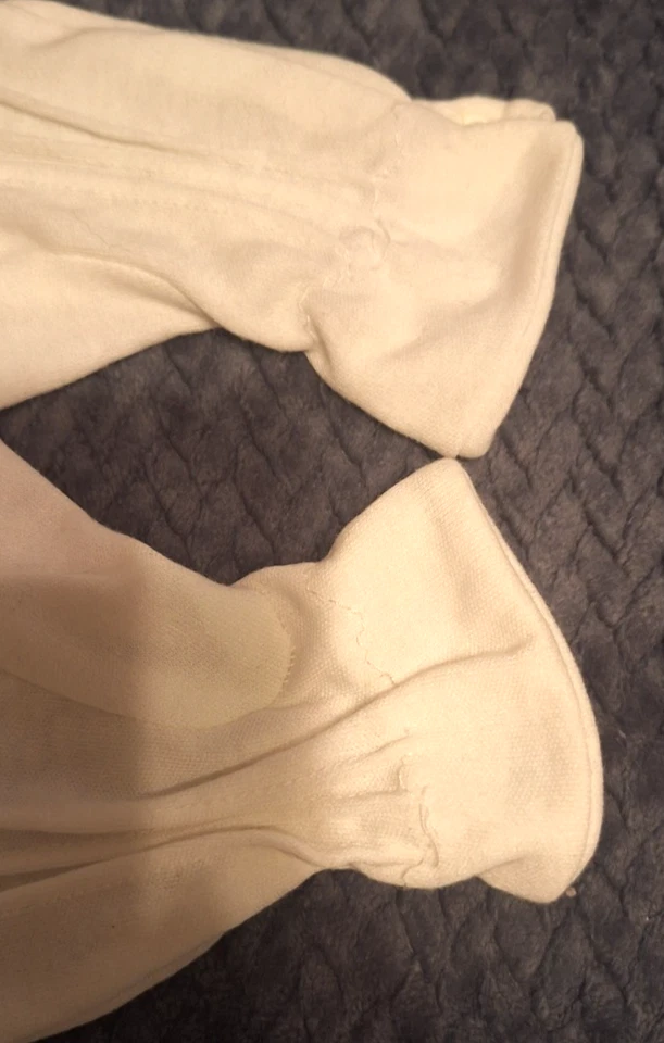 一对白色手套正式场合婚礼/宗教棉舒适 — 第 3/4 张图片