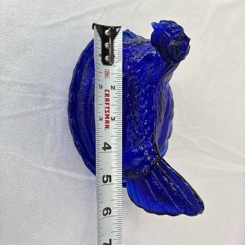 Vintage Cobalt Blue Hen On Nest Candy Dish 2-piece Glass - Picture 13 of 15