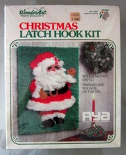 WonderArt RYA Christmas Latch Hook Kit Santa Claus 18x24 New 4895 Vintage