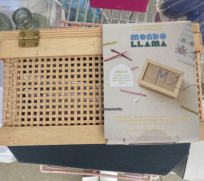 Mondo Llama Jewelry Box Embroidery Kit with Needle, Thread & Patterns Included