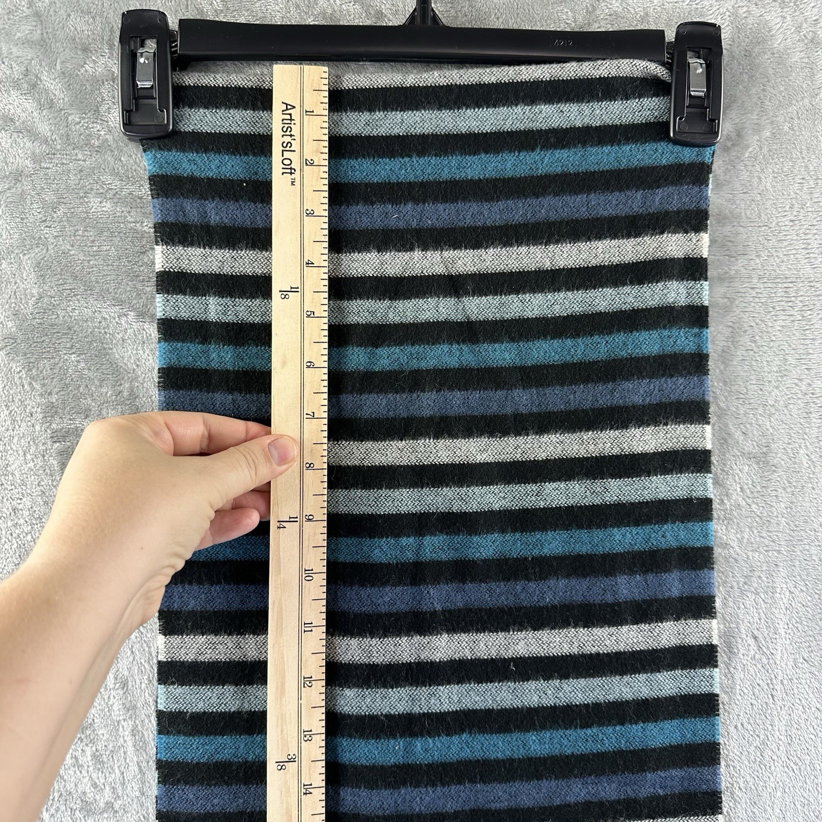 Rectangular Scarf Multicolored Stripes Turquoise … - image 3