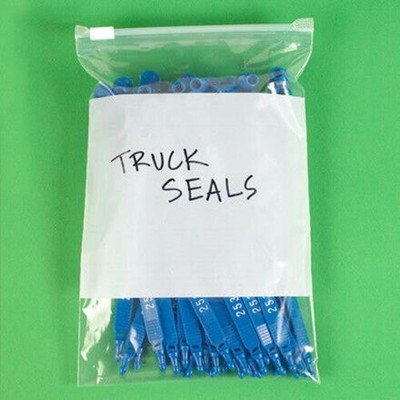 9 x 12'' Slide-Seal Reclosable White Block Poly Bags 3 Mil Slider Zip 100/Pack