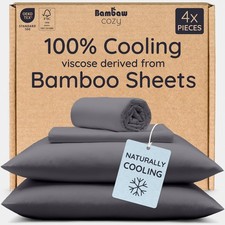Bambaw 100 Viscose Derived From Bamboo Sheets Queen Size Set 4Pcs Cooling Sheet