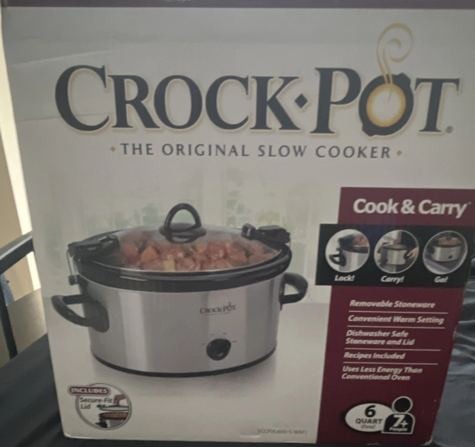 Crock-Pot SCCPVL600-S-WM1 6 Qt Stainless Steel Slow Cooker Removable Stoneware