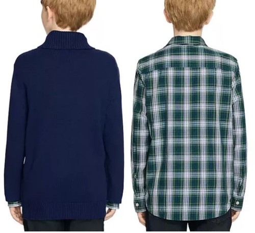 Gap Kids Boys Sweater Shirt Set Size S 6/7 Navy & Green NWT - Picture 3 of 10