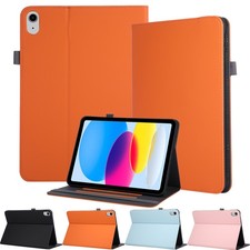 For Apple iPad A16 Model 11 inch 2025 Leather Folio Case Stand w Hand Strap