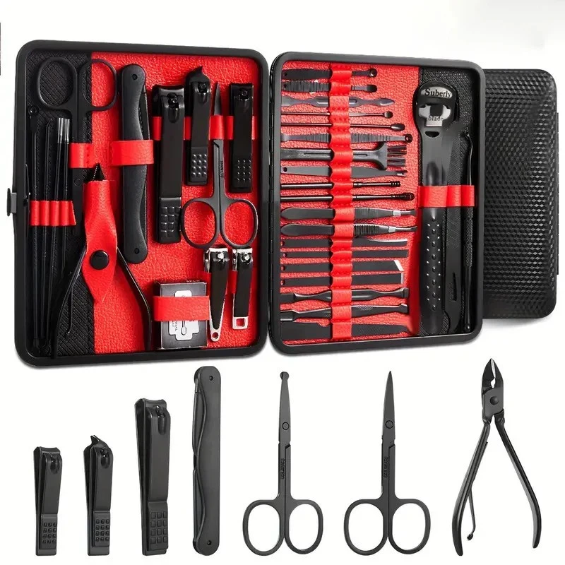 36 Pcs New Professional Manicure Set Pedicure Grooming Kit Includes Scissors - Image 2 of 4