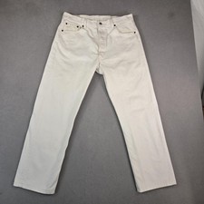 Vintage Levis 501 Jeans Mens 32x32 Fits 30x29 White Straight Button Fly 90s