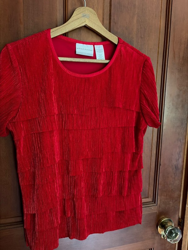 Red Ruffle Top Alfred Dunner Size Petite Small