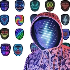 1 Pcs LED Mask with Gesture Sensor, Illuminated Mask for Kids/Men/Women new