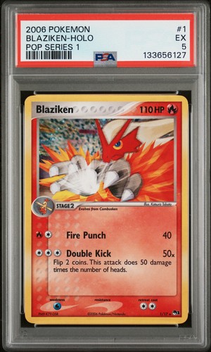 2006 POKEMON POP SERIES 1 #1 BLAZIKEN-HOLO PSA 5