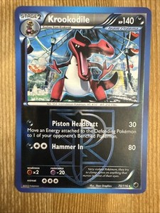 Krookodile - 70/116 - Rare Reverse Holo - Pokemon Plasma Freeze - LP