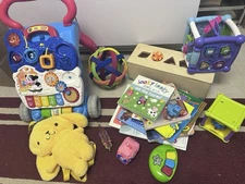 Lot Of Baby Children Activity Educational Toys Wooden Activity Cube Walker Eleph