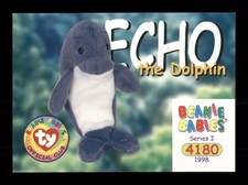 4180 Ty Beanie Baby Echo The Dolphin 73 1998 Series 1 Trading Card TCG CCG