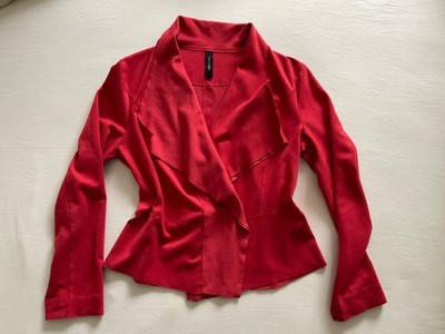 MarcCain Blazer Jacke Gr. N4  bzw. 38/40 rot Wildlederimitat edel neuwertig